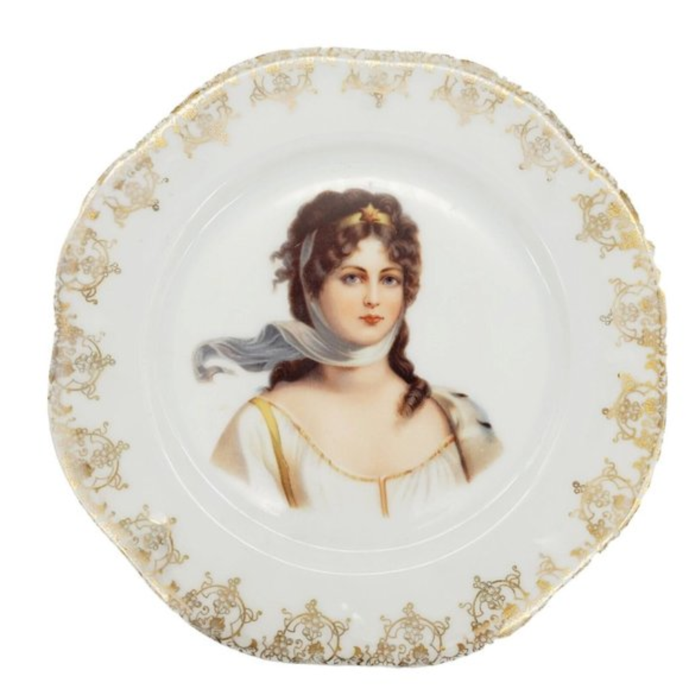 VTG ZS & Co Bavaria Mignon Queen Louise Prussia Bone‎ China Decorative Plate